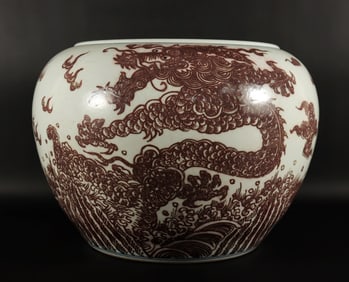 Chinese large dragon basin pot