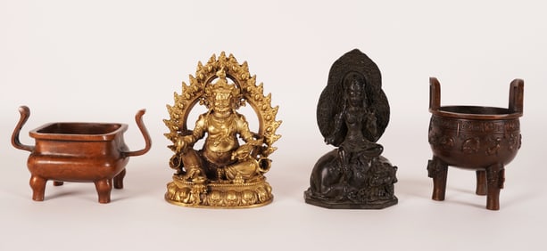 Lots Chinese brass items