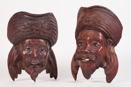 Lots Chinese heavy wooden mask