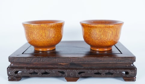 2 Chinese fine carved cups