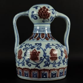 Chinese fine blue red vase