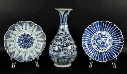 Lots Chinese fine b/w porcelains
