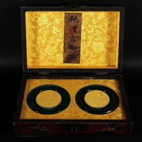 2 Chinese apple green bangles