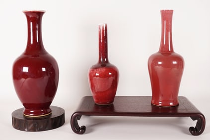 Lots Chinese red vase