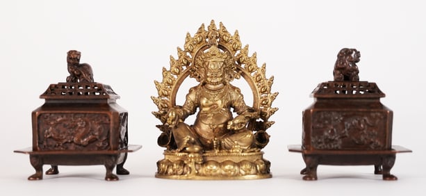 Lots Chinese brass items