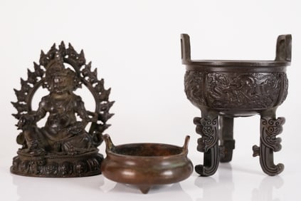Lots Chinese bronze items