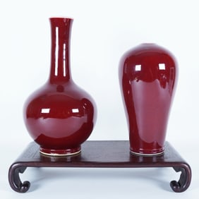 Lots Chinese red vase