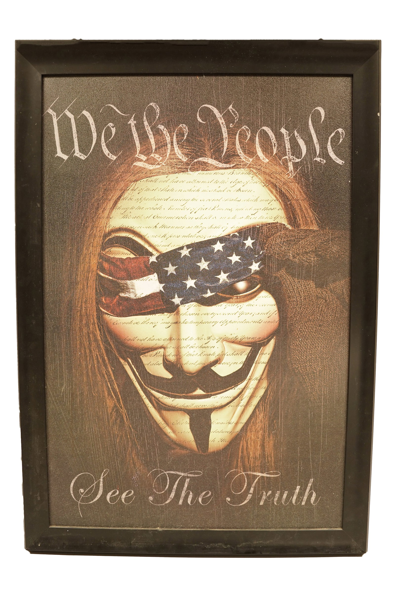 A framed fine poster: A framed fine poster. H: 40" x W: 28."