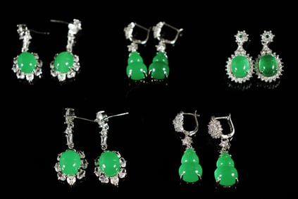 Lots Chinese apple green earrings
