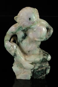 Chinese fine jadeite carved monkey