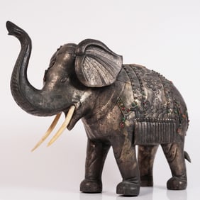 Chinese gilted sterling elephant
