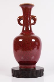 Chinese red handled vase