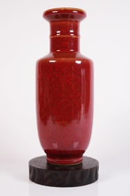 Chinese red straight vase