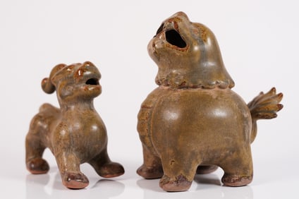 2 Chinese pottery animal