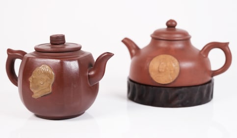 2 Chinese clay teapots