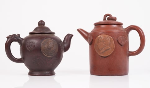 2 Chinese fine clay teapots