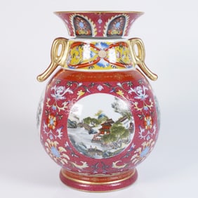 Chinese fine ruby red vase