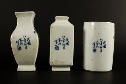 Lots Chinese b/w porcelains