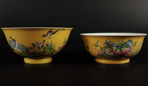 Lots Chinese  yellow bowls