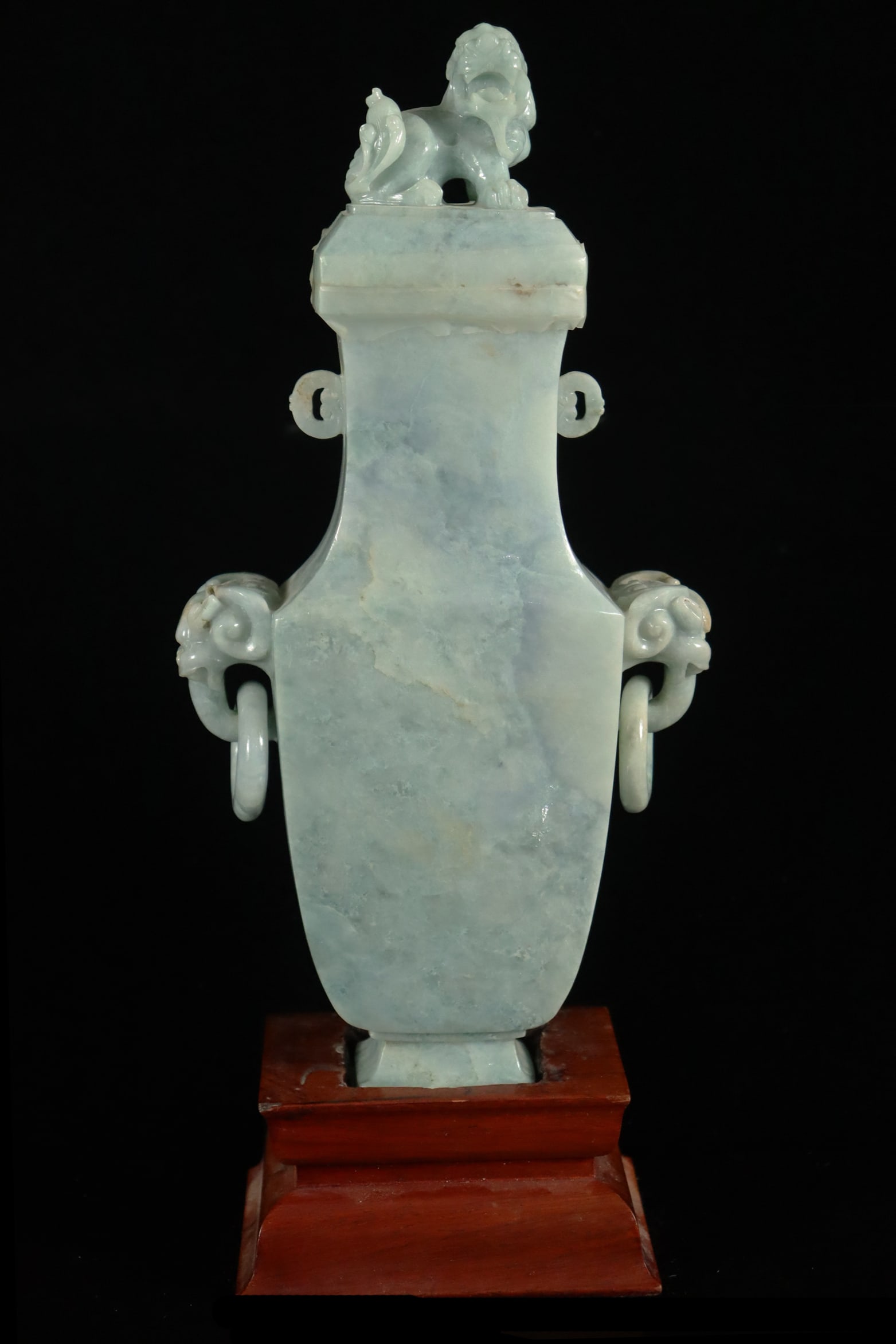 Chinese antique jadeite lidded urn (1 of 7)