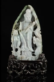 Chinese antique jadeite buddha