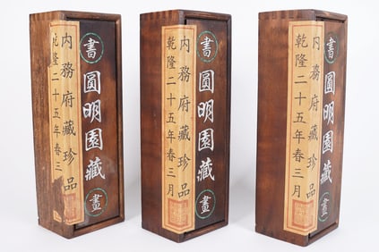 Lots Chinese scrolls in wooden box
