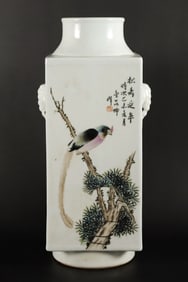 Chinese antique square vase
