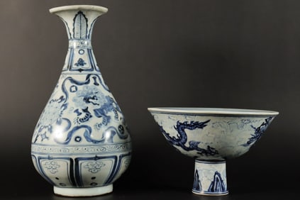 Lots Chinese b/w porcelains