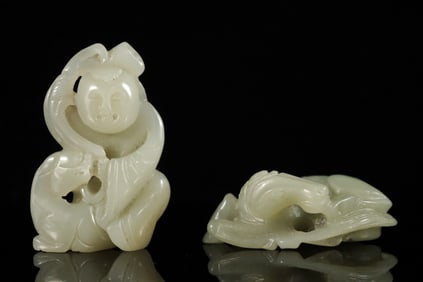2 Chinese antique jade