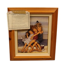 A vintage framed art
