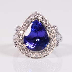 Platinum Tanzanite diamond ring size 7.5