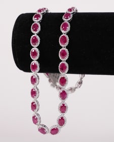 Burmese rubies platinum necklace GIA