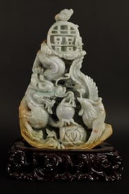 Chinese jadeite dragon carving