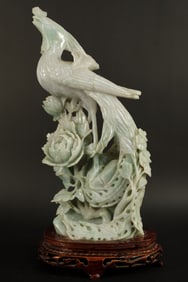 Chinese tall jadeite phoenix