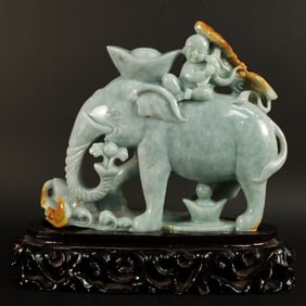 Chinese jadeite carved elephant