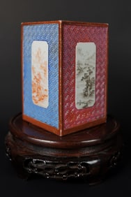 Chinese square brush pot