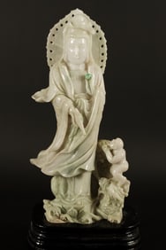 Chinese antique jadeite buddha