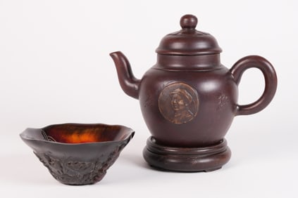 2 Chinese clay teapots