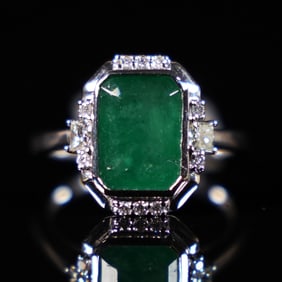 3.26 carat emerald platinum ring