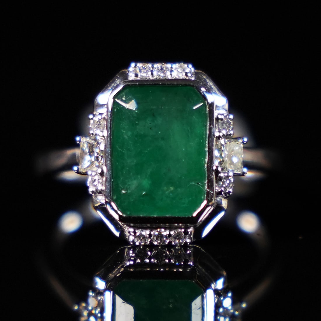 3.26 carat emerald platinum ring (1 of 7)