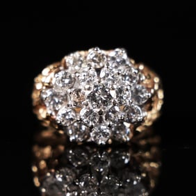 14 kt YG diamond ring