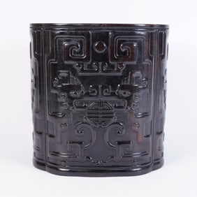 Chinese fine carved brush pot