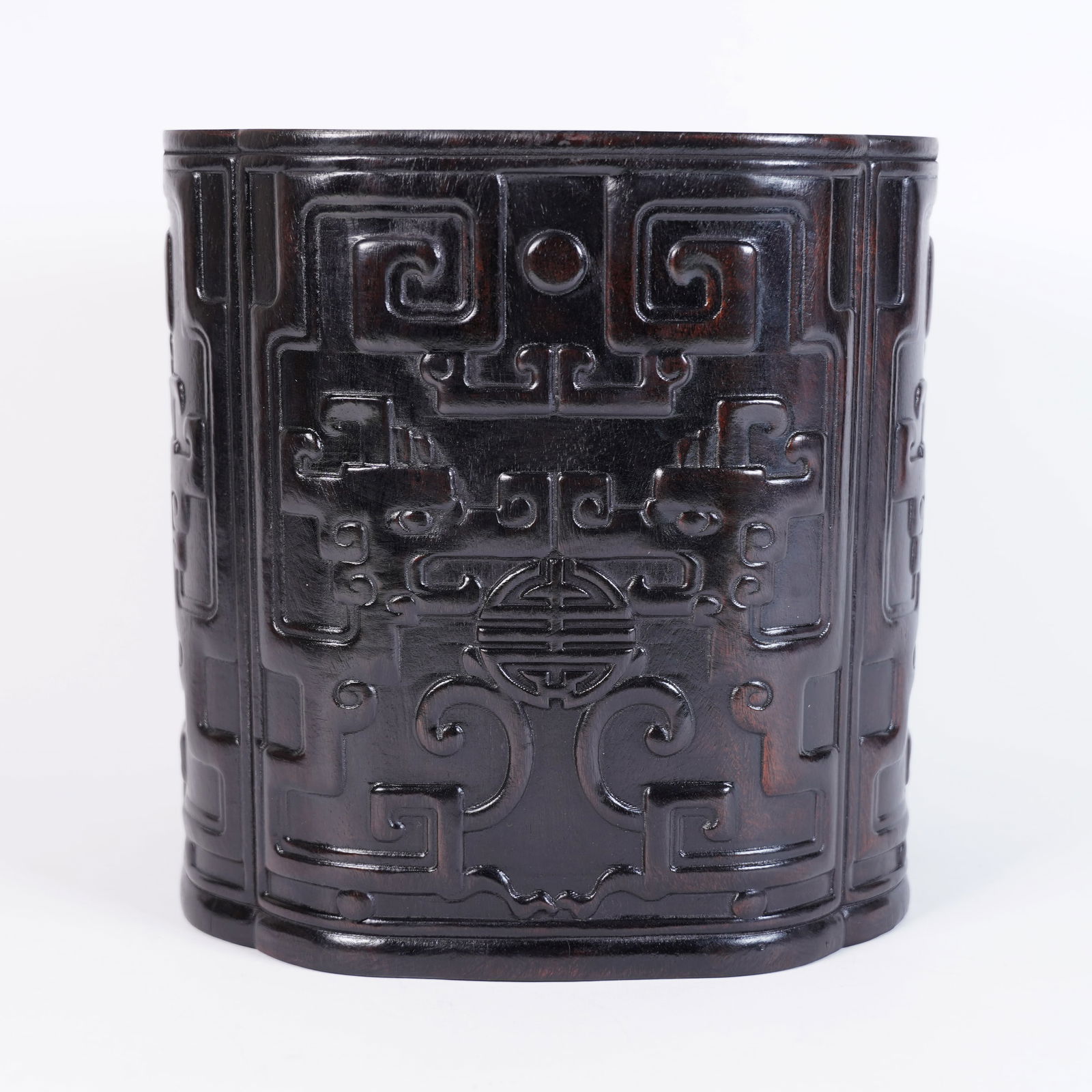Chinese fine carved brush pot (1 of 7)