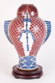 Chinese tall fish vase