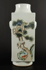 Chinese square fine vase