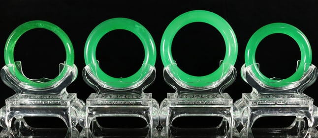 Lots Chinese apple green bangles