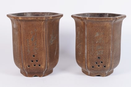 Lots Chinese clay planters