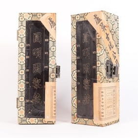 2 Chinese art scrolls in box