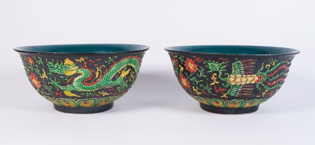 Lots Chinese large dragon bowls