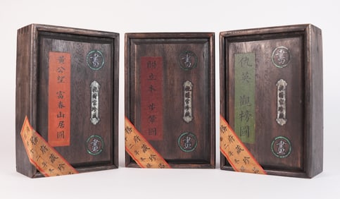 Lots Chinese art album in wooden box